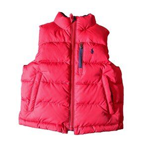 Polo Ralph Lauren Toddler 2T Reversible Down Puffer Vest Blue Red Pony Logo
